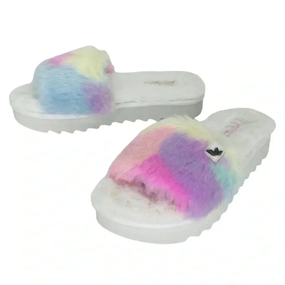 Koolaburra by UGG Womens Fuzz-AH Faux Fur Pastel Slide Sandals Size 6M - Picture 7 of 9